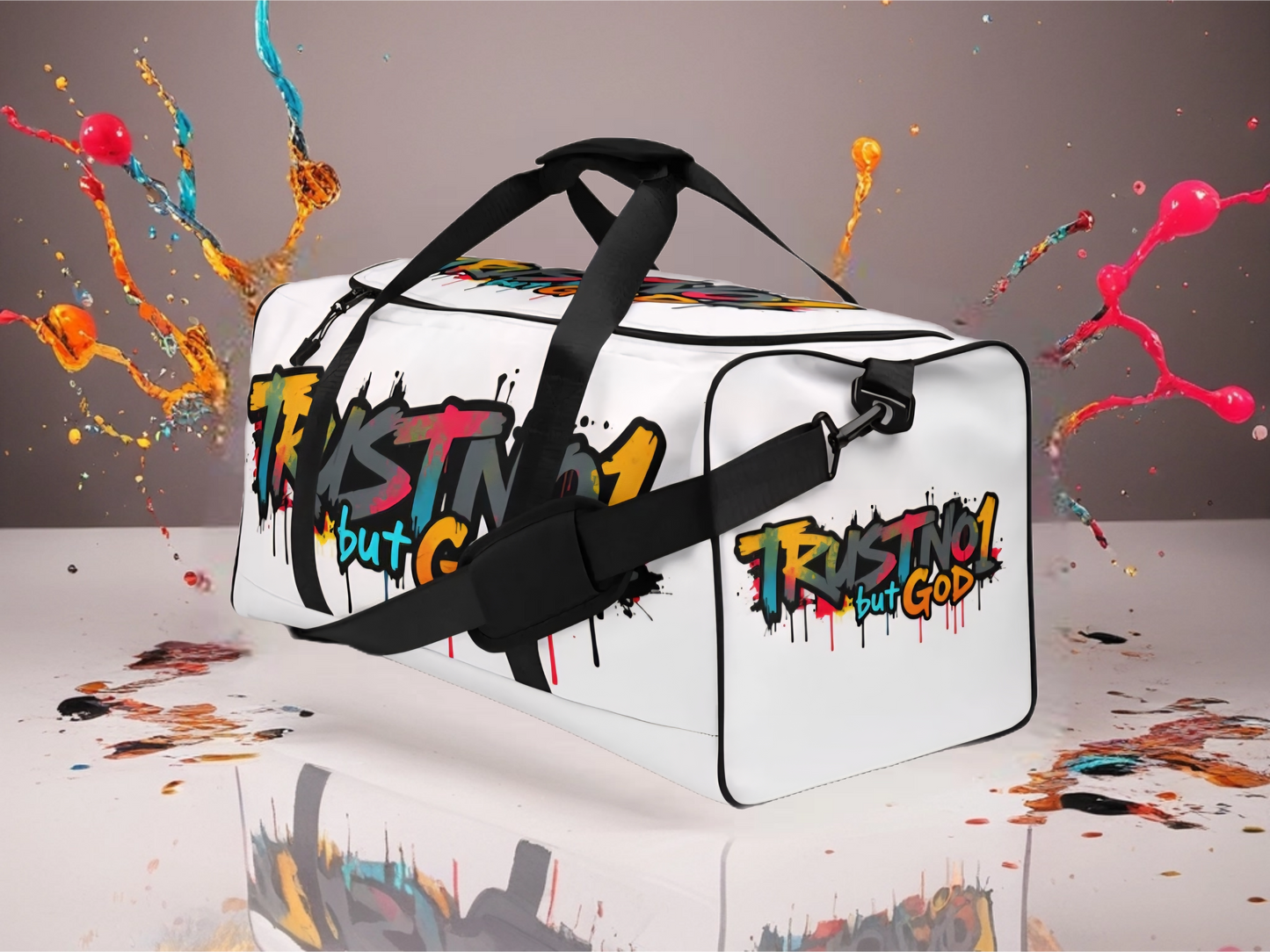 Trustno1 But God Duffle bag