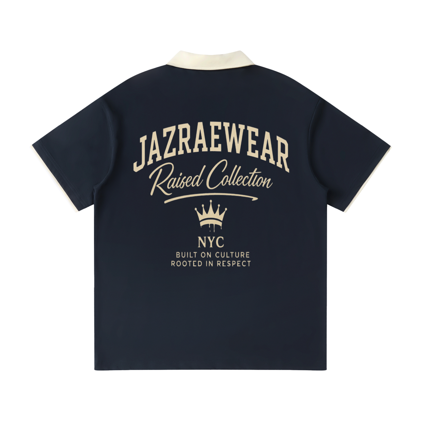Jazraewear NYC Raised Collar Raglan Polo Shirt