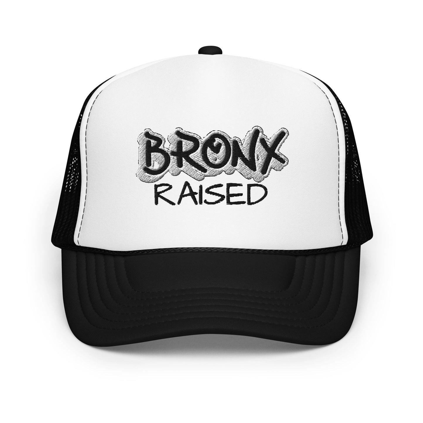 JAZRAE Bronx Raised Stitched Foam trucker hat