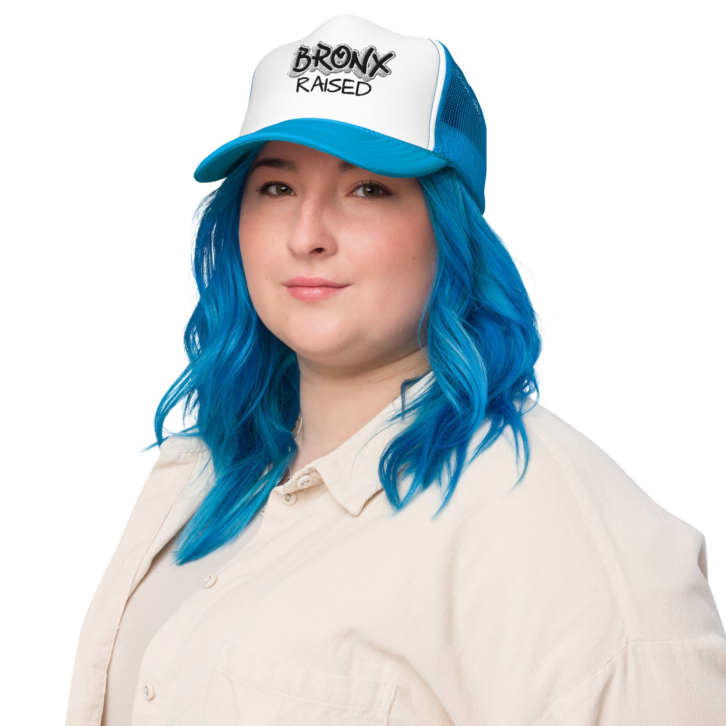 JAZRAE Bronx Raised Stitched Foam trucker hat