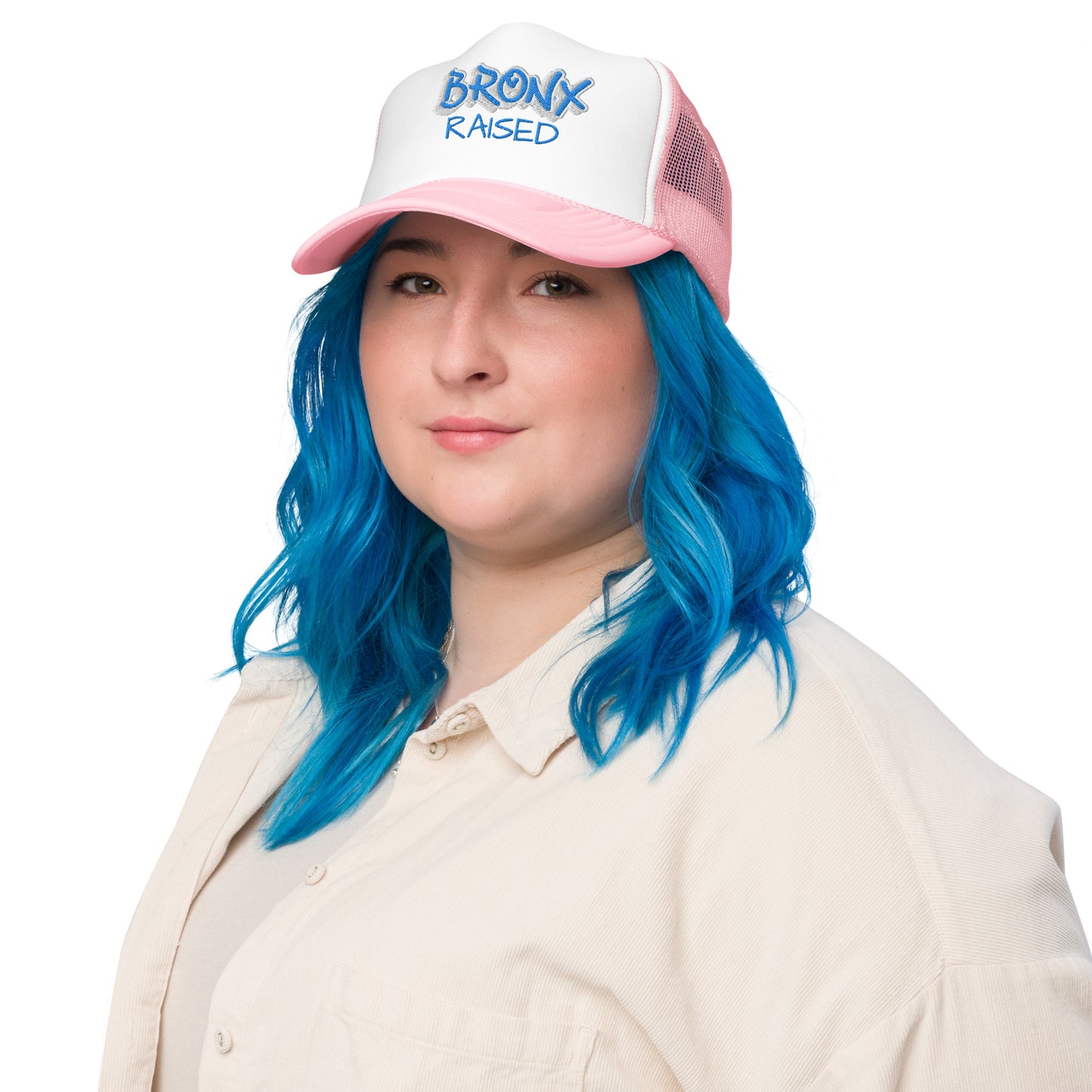 JAZRAE Bronx Raised Stitched Foam trucker hat