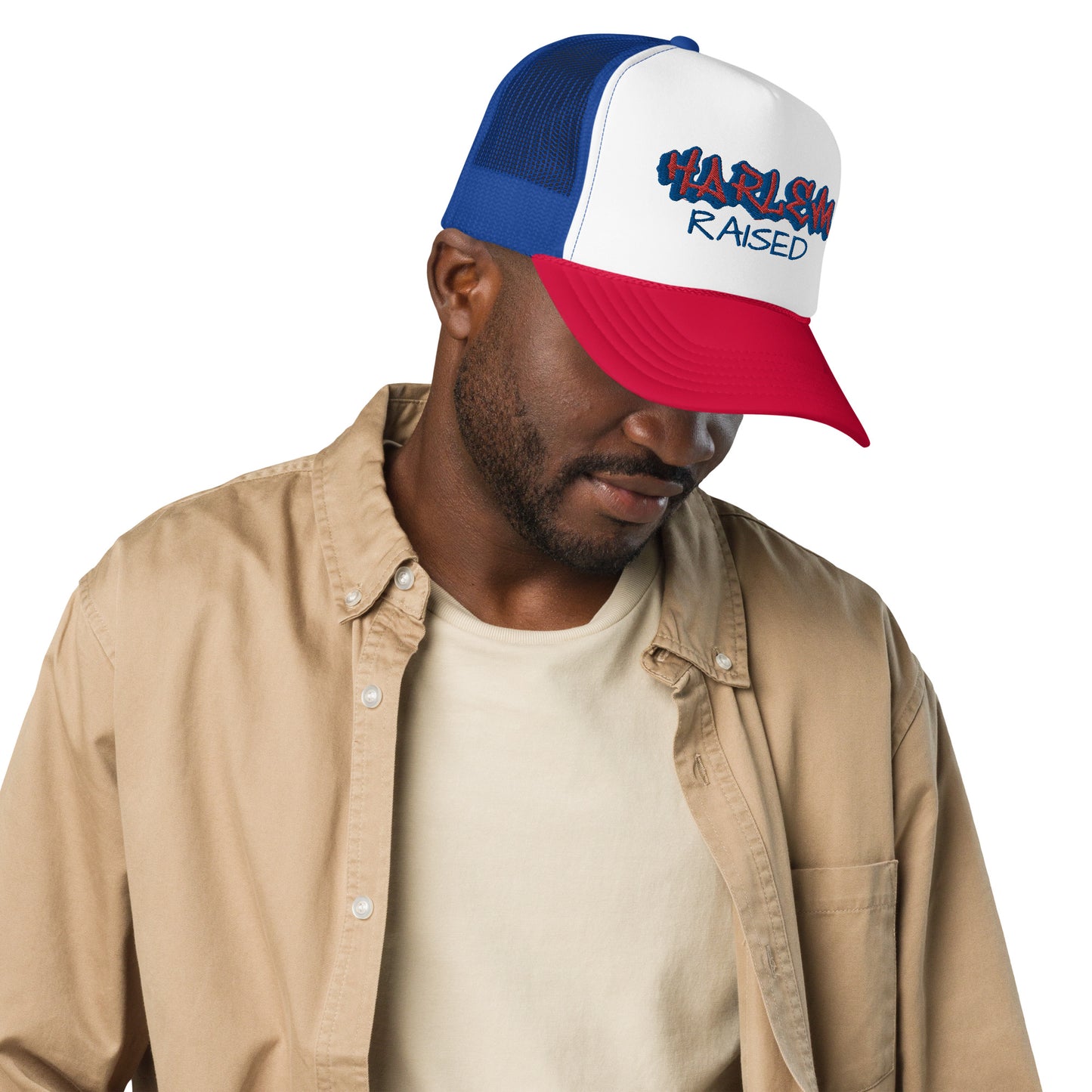 JAZRAE Harlem Raised Stitched Foam trucker hat