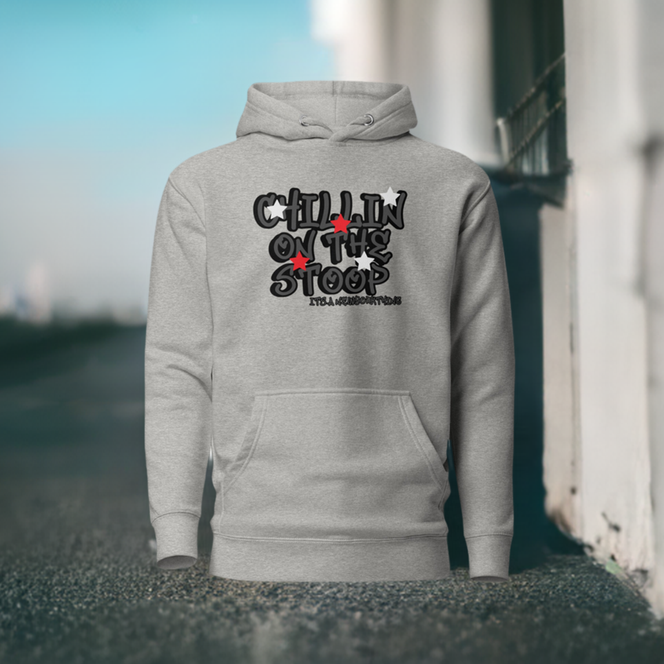 CHILLIN ON THE STOOP BLACK/GRAY Unisex Hoodie