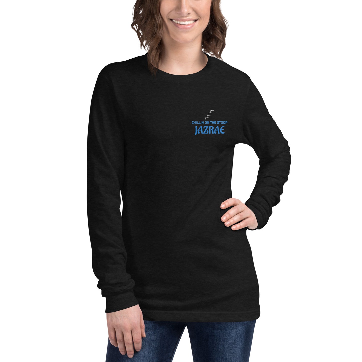 CHILLIN ON THE STOOP Stitched Unisex Long Sleeve Tee