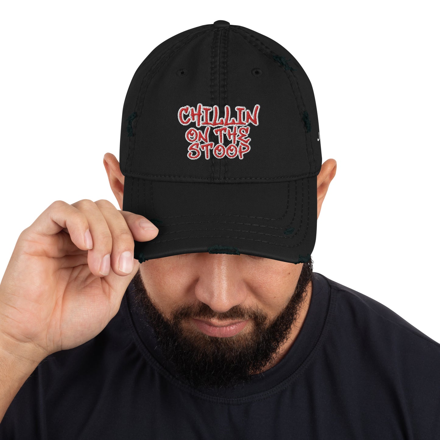 CHILLIN ON THE STOOP Distressed Dad Hat