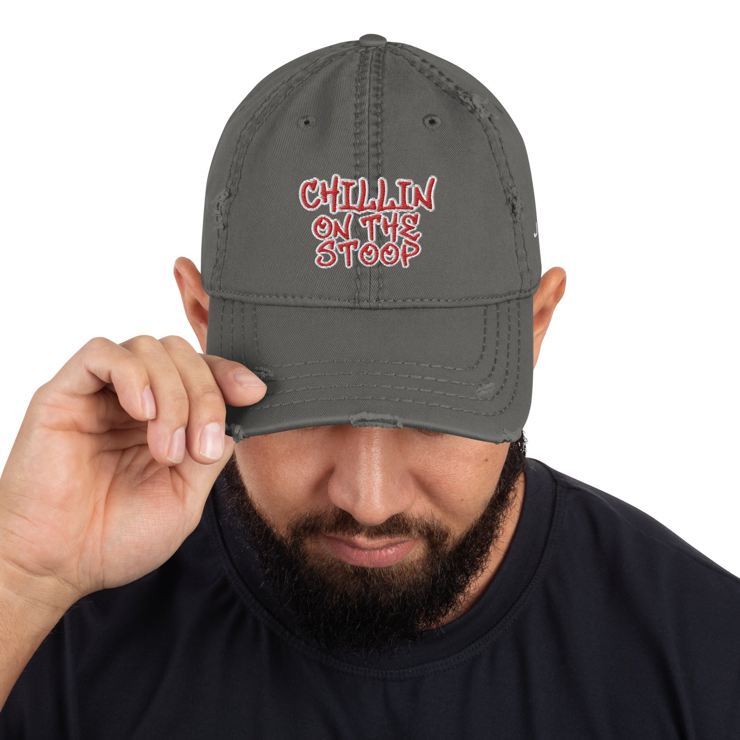 CHILLIN ON THE STOOP Distressed Dad Hat