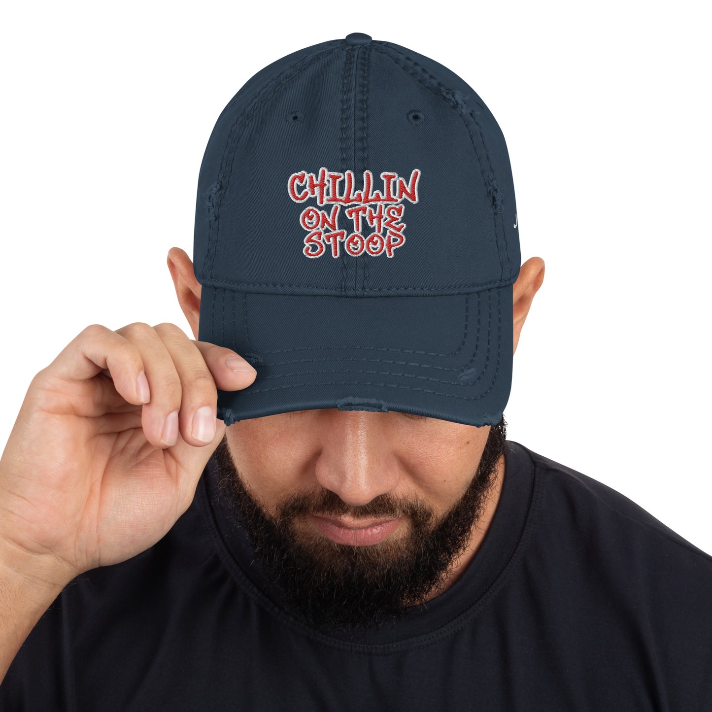 CHILLIN ON THE STOOP Distressed Dad Hat
