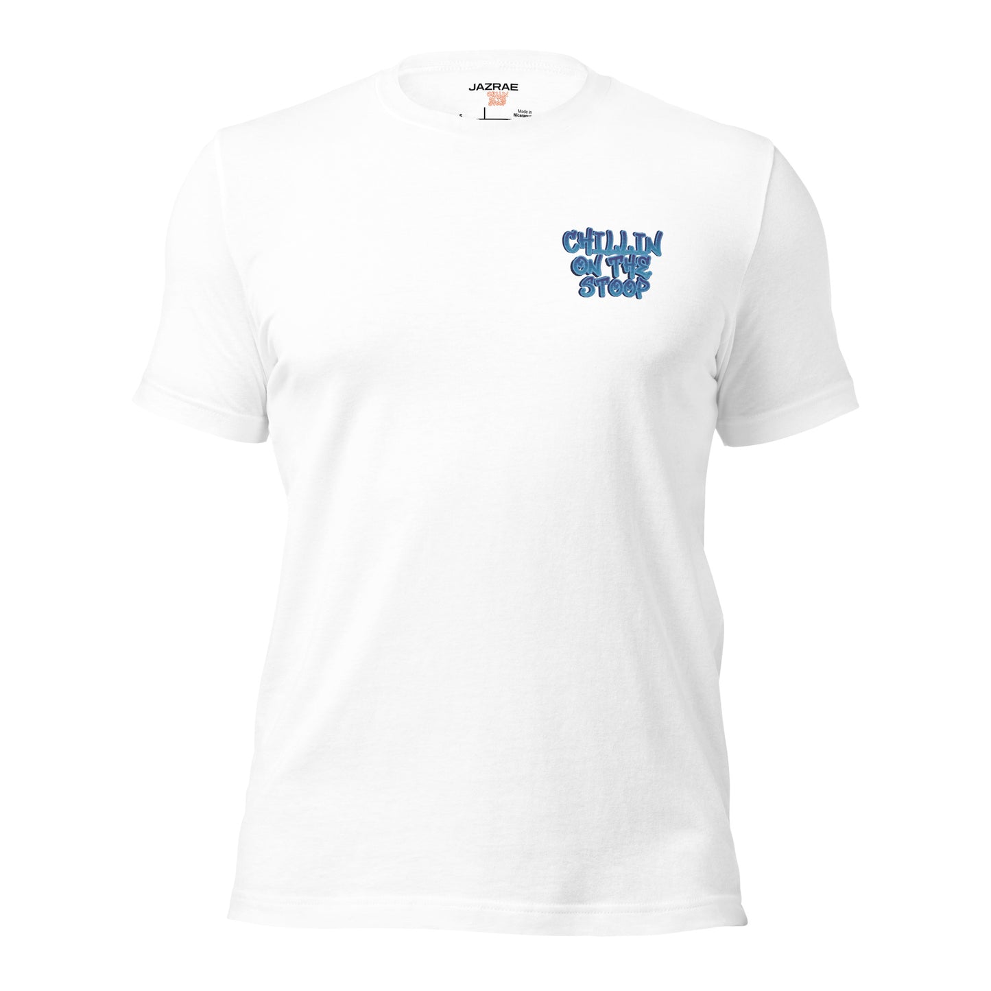 CHILLIN ON THE STOOP Stitched small left side Unisex t-shirt