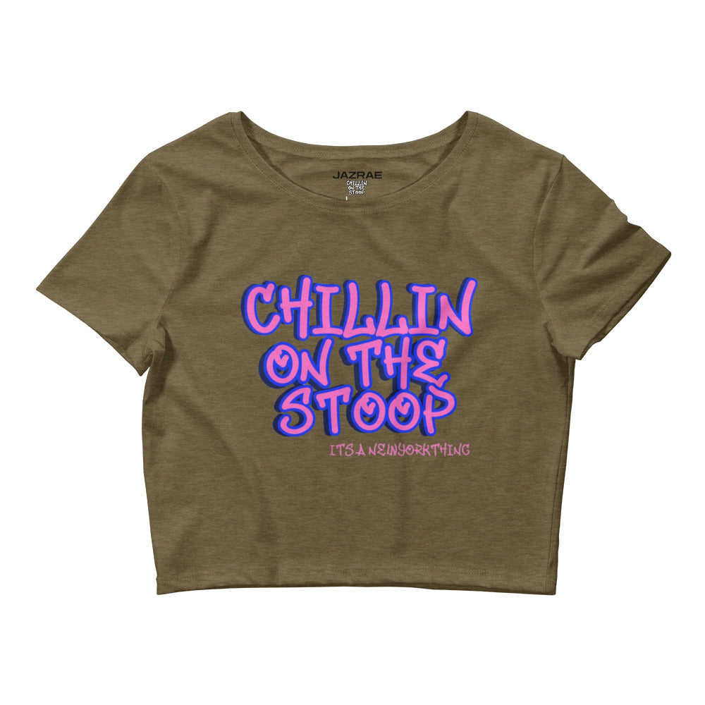 LADIES CHILLIN ON THE STOOP Women’s Crop Tee