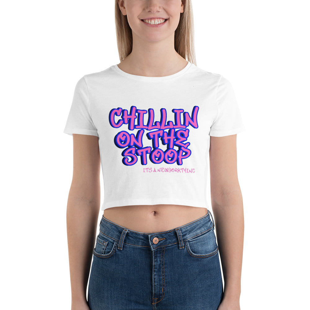 LADIES CHILLIN ON THE STOOP Women’s Crop Tee