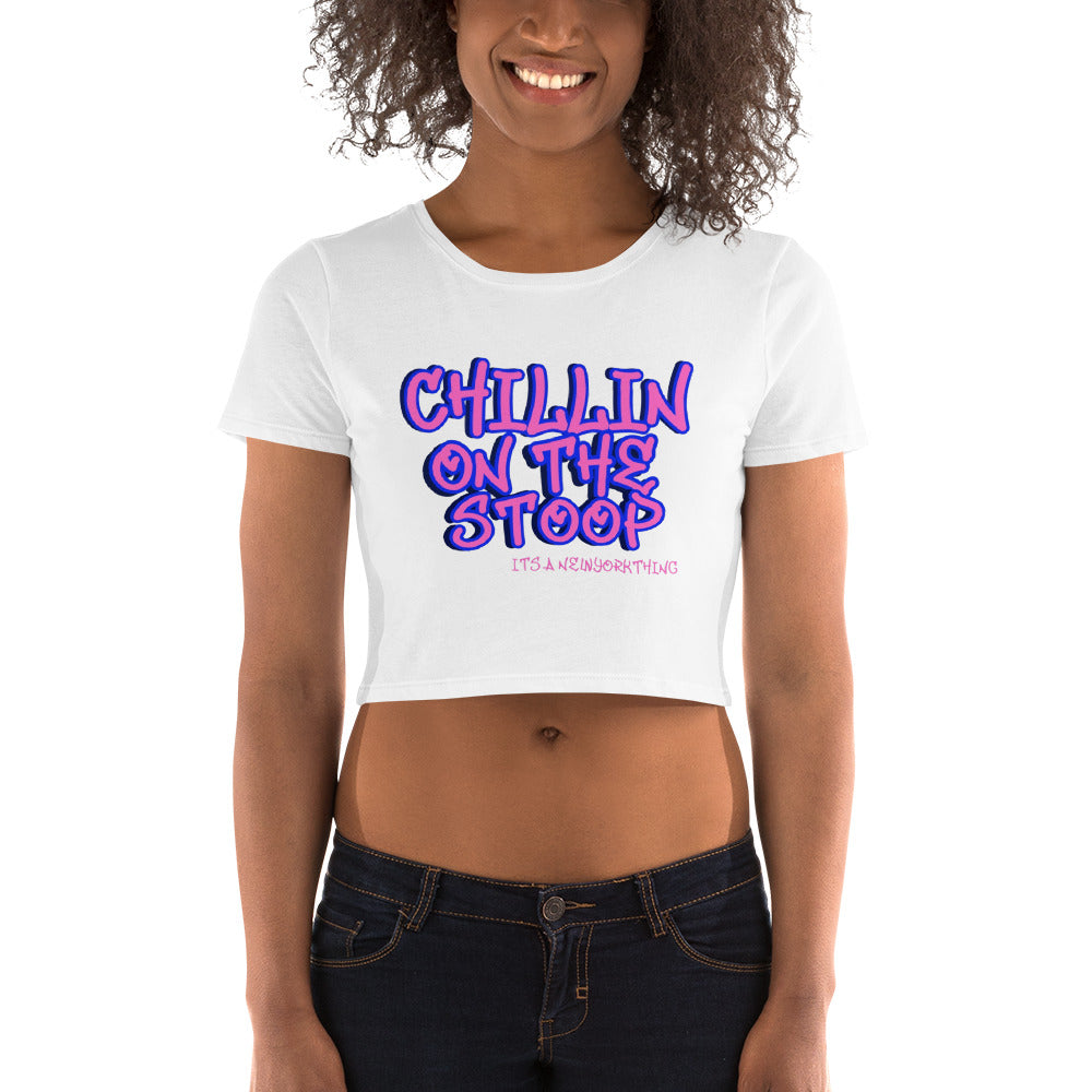 LADIES CHILLIN ON THE STOOP Women’s Crop Tee