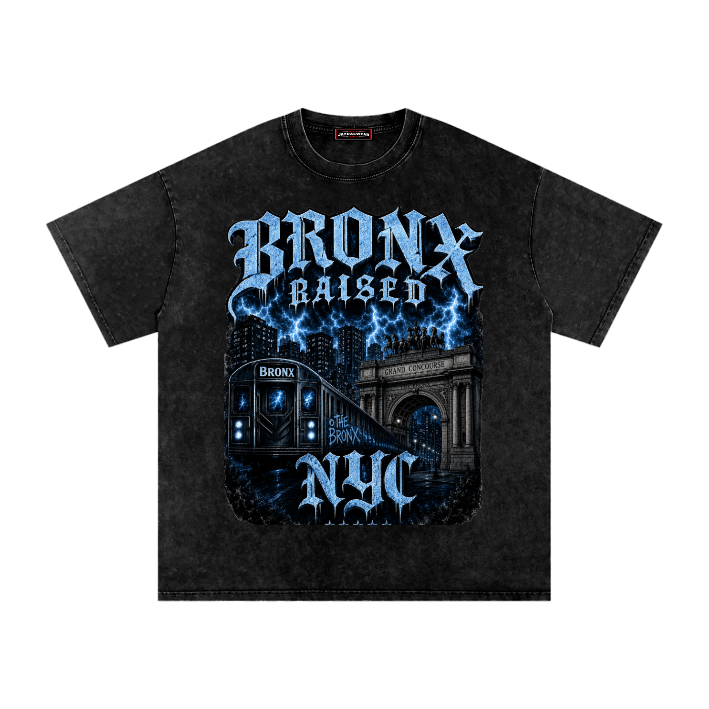 Bronx Raised Snow Washed Oversized Cotton T-Shirt