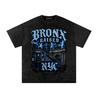 Bronx Raised Snow Washed Oversized Cotton T-Shirt