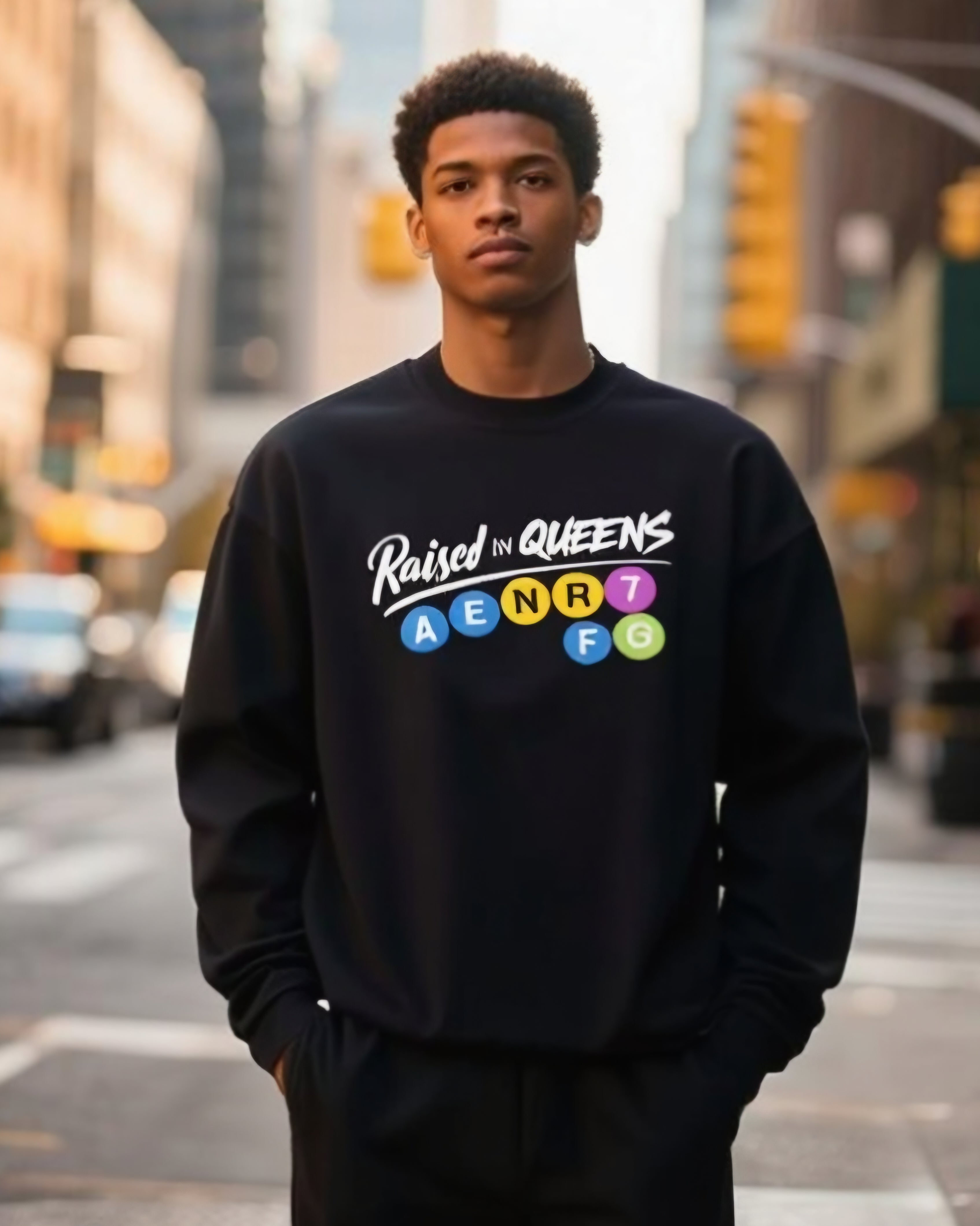 Queens Raised Train Line Sweatshirt – JAZRAEWEAR