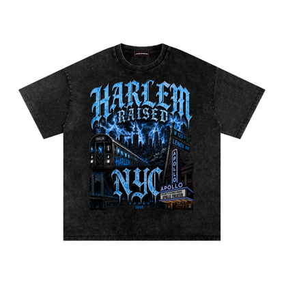 Harlem Raised Snow Washed Oversized Cotton T-Shirt