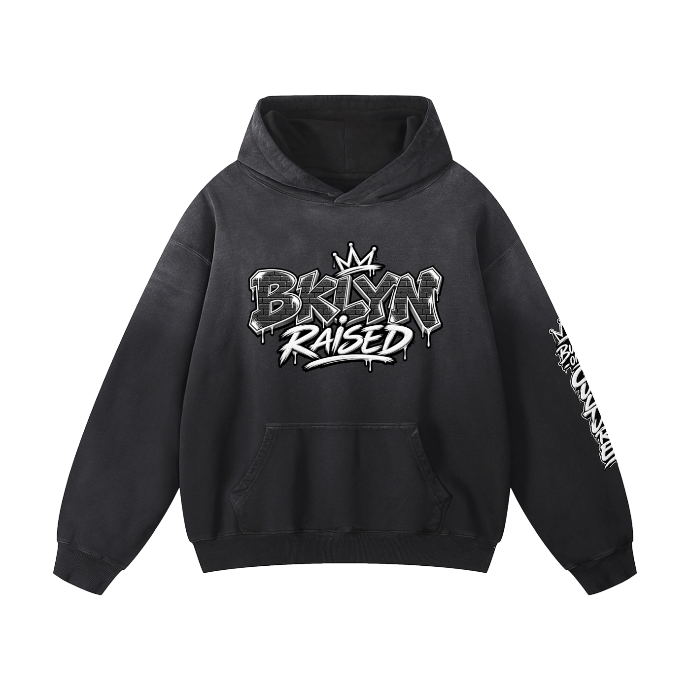BKLYN Raised Heavyweight Sunfade Oversized Hoodie