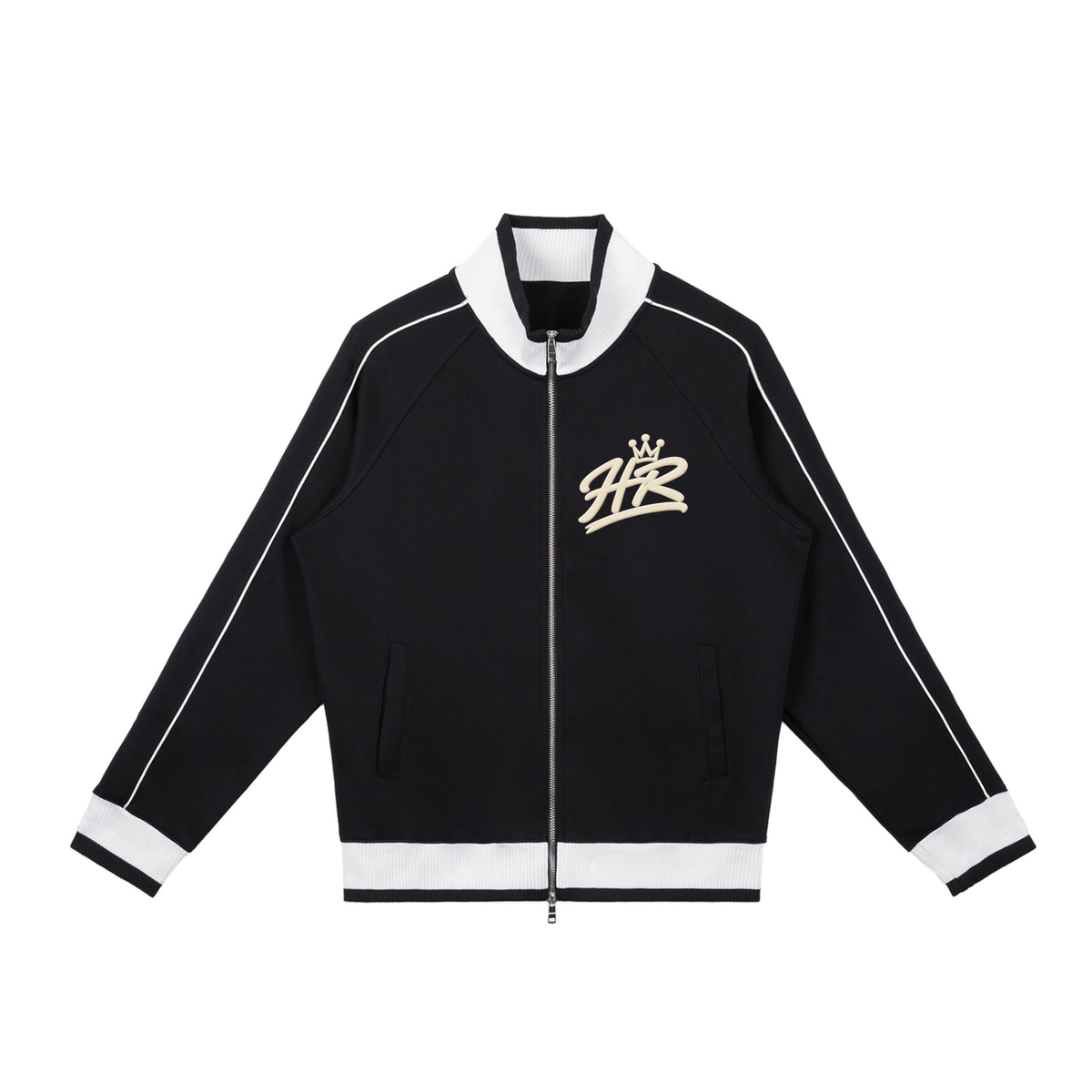 Harlem Raised  Raglan Sleeve Zip Track Jacket