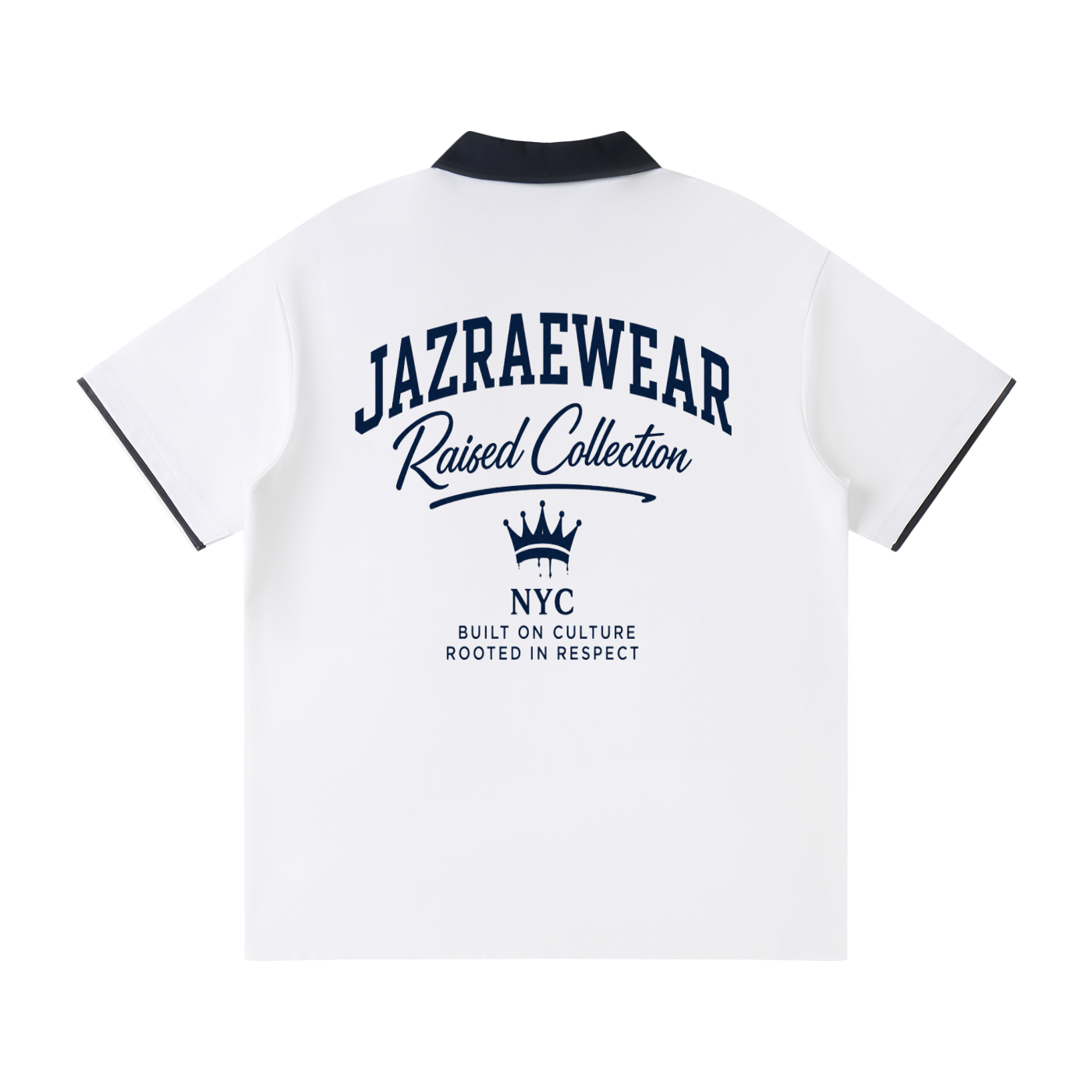 Jazraewear NYC Raised Collar Raglan Polo Shirt