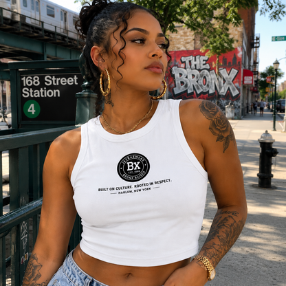 Bronx Rasied Women's Tight Crewneck Crop Tank Top