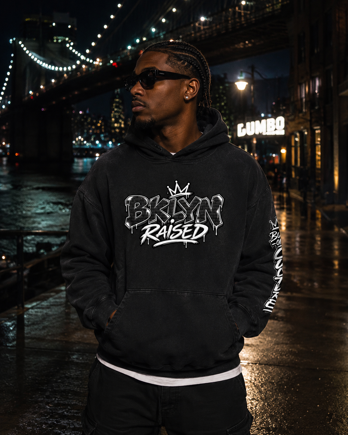 BKLYN Raised Heavyweight Sunfade Oversized Hoodie