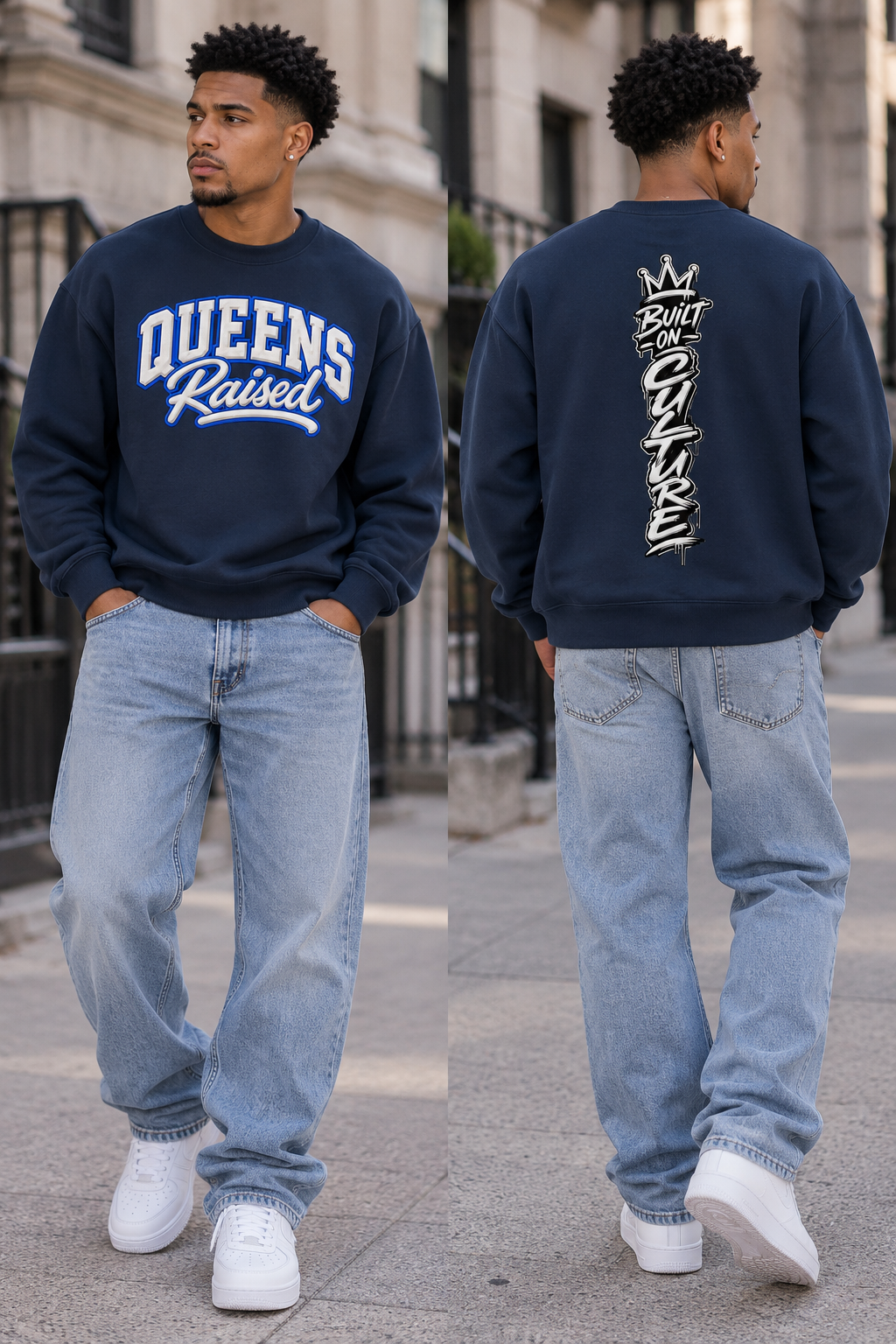 Queens Raised Unisex Heavyweight Crewneck Sweatshirt