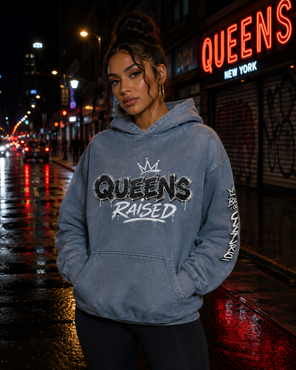 Queens Raised Heavyweight Sunfade Oversized Hoodie