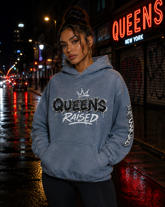 Queens Raised Heavyweight Sunfade Oversized Hoodie