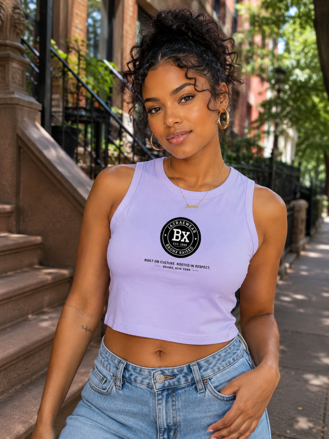 Bronx Rasied Women's Tight Crewneck Crop Tank Top