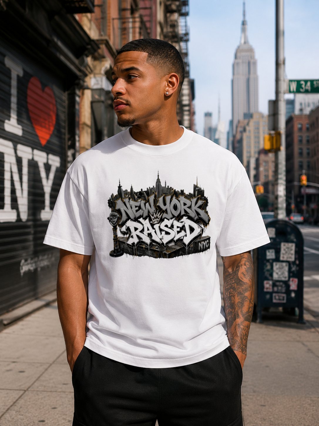 New York Raised Cotton T-Shirt