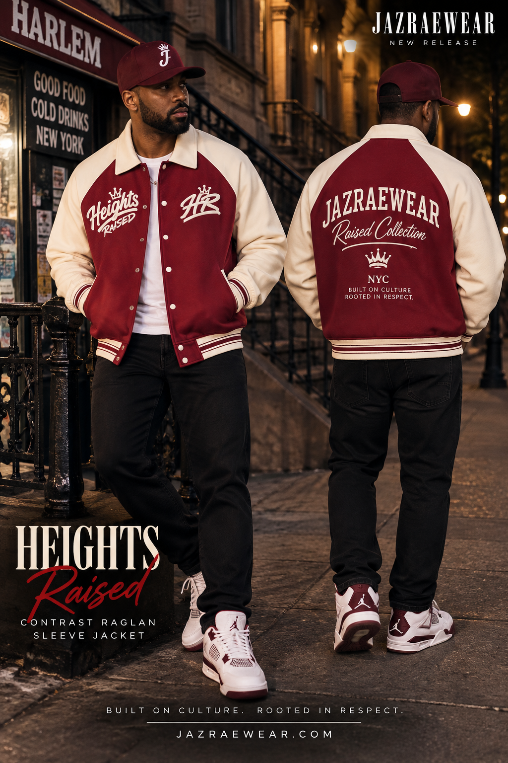 Heights Raised Contrast Raglan Sleevel Jacket