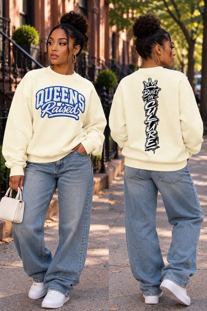 Queens Raised Unisex Heavyweight Crewneck Sweatshirt