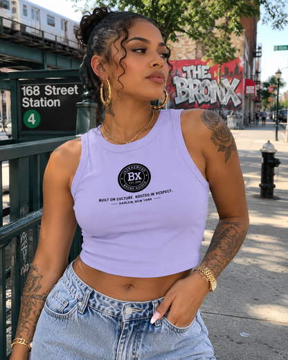 Bronx Rasied Women's Tight Crewneck Crop Tank Top