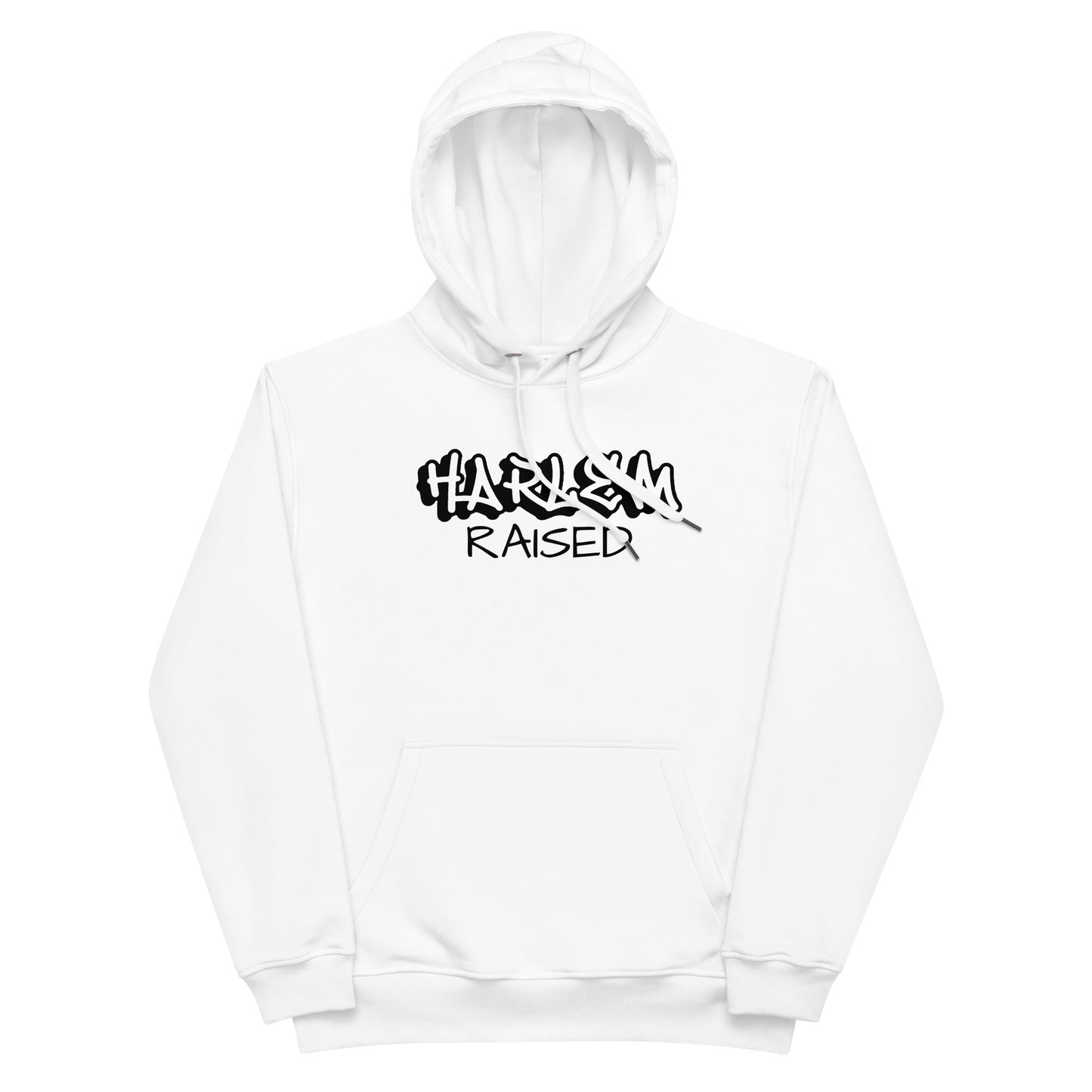 Jazrae all White Harlem Raised Premium eco hoodie